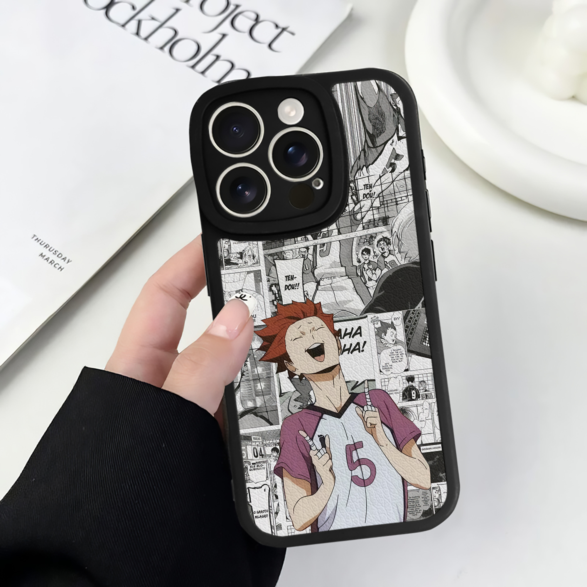 （画像用） ハイキュー!! Haikyu!! 【iPhone 16シリーズ対応】シリコンスマホケース（レザー調） 材質：シリコン